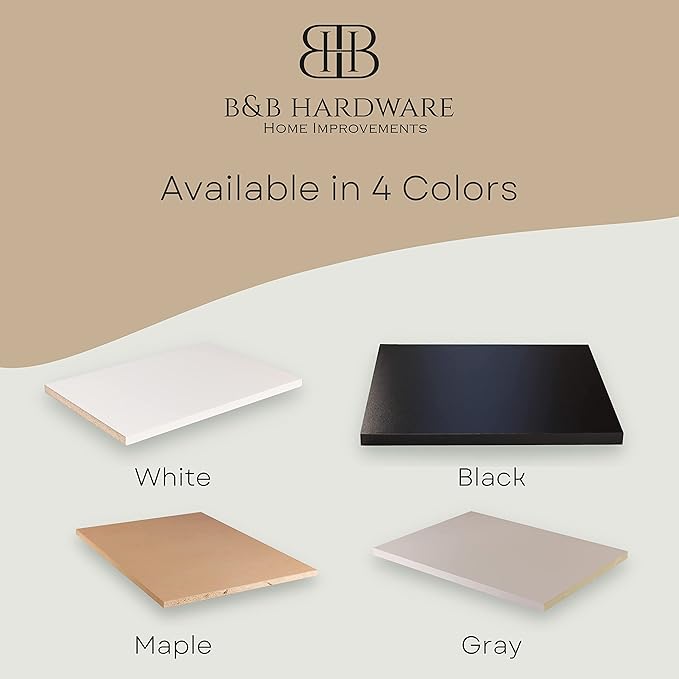 White Cabinet Shelves Melamine 1/2'' Thick, Custom, Cut to Size. (18'' Depth x 31' Inches Length)
