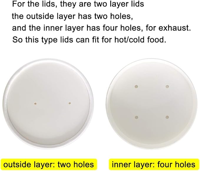 Belinlen Paper Ice Cream Cups with Lids, Hot/Cold Soup Cups (White, 40, 12 oz)