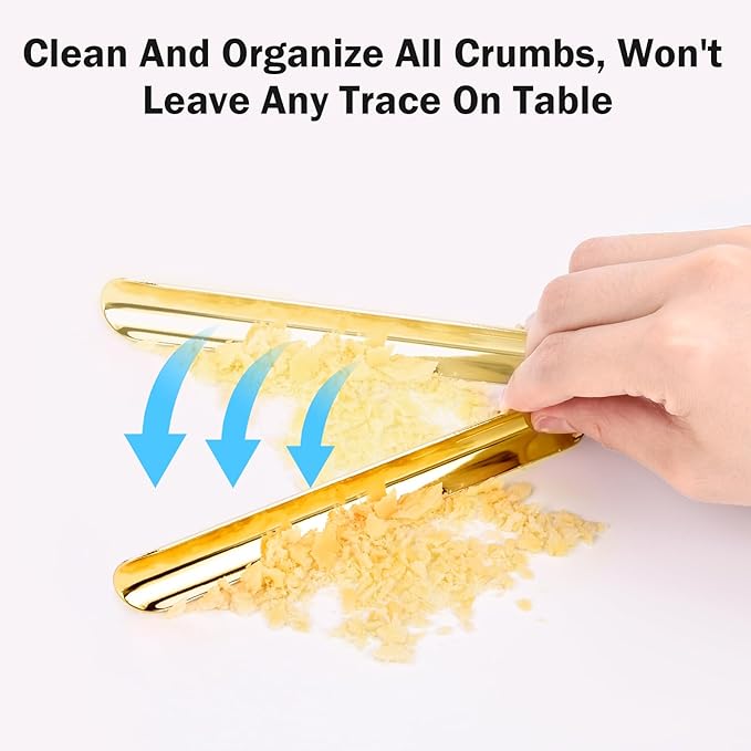 Crumb Sweepers, Bread Crumb Cleaner, Table Scraper Serveware, Stainless Steel Table Crumber Catcher Tool for Server, Restaurant Supplies for Clean Crumb, Waiters Waitress Accessories (20 PACK, Gold)