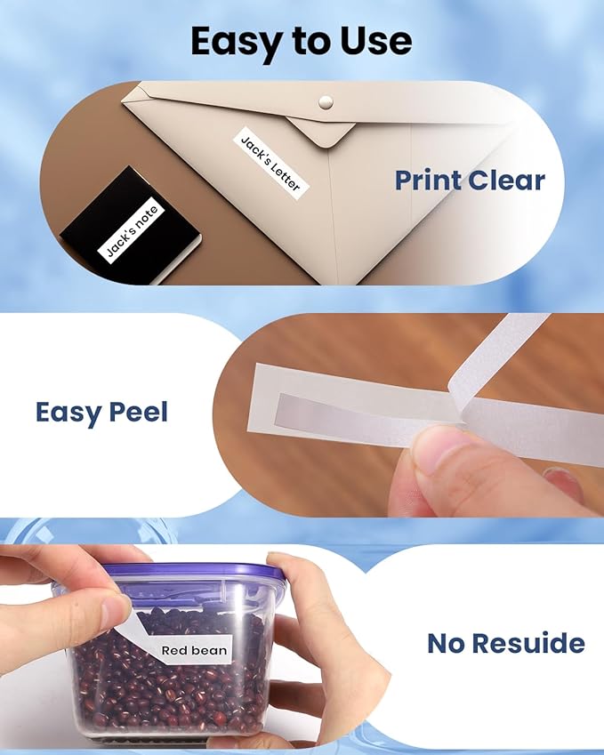 Oozmas Replace for Brother Label Maker Tape PT-D210 PT-D220 PT-D200 PT-H100 Label Tape TZe-231 TZe231 Compatible P Touch 12mm 0.47 Inch Laminated White TZ Tape Refills, 1/2 Inch * 8m, 6-Pack