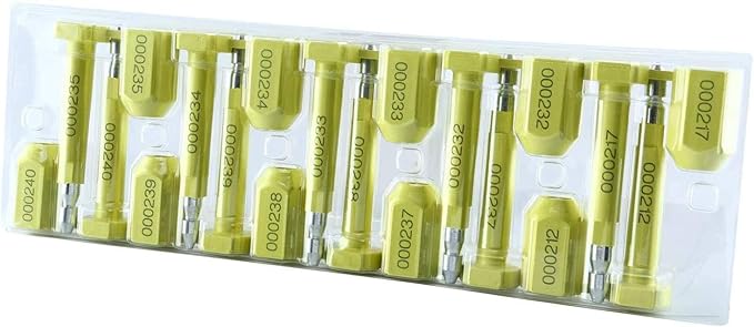 Amarine Made Bolt Seals (100PCS) Shipping Seal with Print Progressive Serial Numbering, Disposable One-Time Use Barrier Seals for Cargo Containers, Truck Trailers, Cargo Shipping Containers (Yellow)