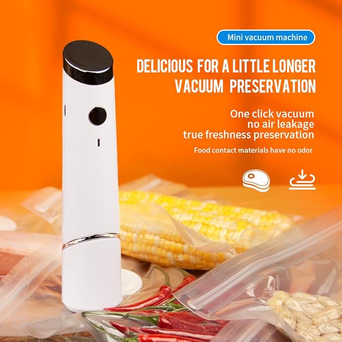 ICEDOG-Portable Vacuum Sealer Kit - 10 Reusable Bags Included | Compact Handheld Food Saver for Meat, Cheese & More | Powerful Seal Technology | Ideal for Home, Camping & Travel (10)