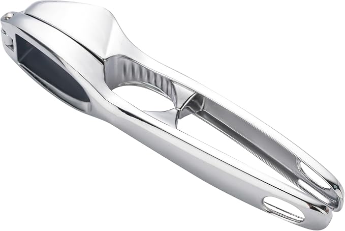 Huakai Kitchen Premium Garlic Press - Zinc Alloy Garlic Press effortlessly crushes garlic cloves, ginger chunks, nuts, and seeds. Comfortable to use and dishwasher safe.