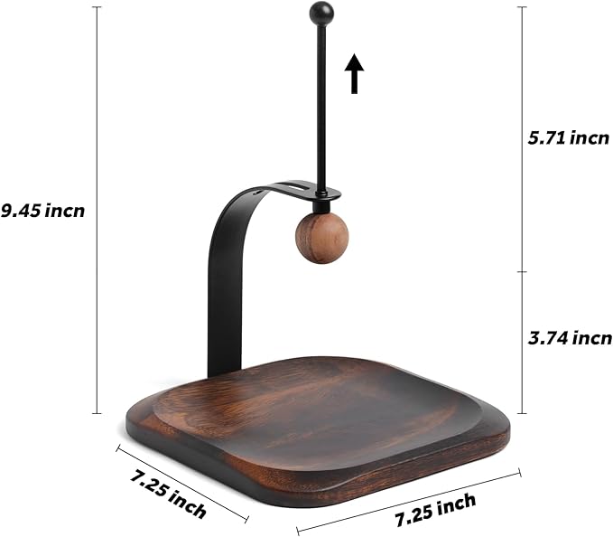 Walnut Napkin Holder for Table Wood Square Napkin Dispenser with Metal Cocktail Napkin Holder, Suitable for Kitchen, Restaurant, Bar, Office, Parties, Home Décor (South American black walnut Wood)
