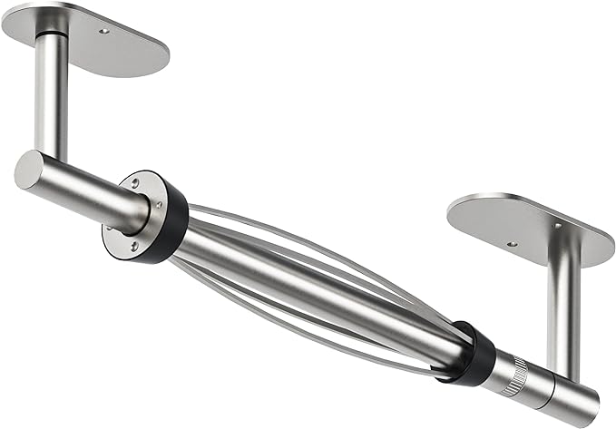 BATHDANCE Paper Towel Holder Under Cabinet, Single Hand Operable Roll Holder with Damping Effect,No Drilling or Wall Mounted SUS304 Stainless Steel for Kitchen Bathroom (Sliver)