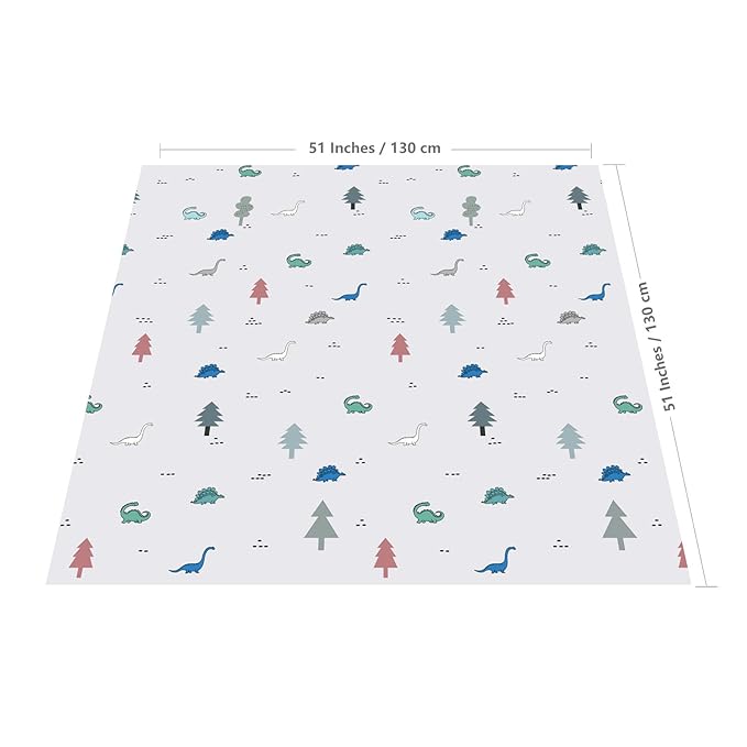 WOMUMON 51” Baby Splat Mat for Under High Chair/Arts/Crafts, Washable Waterproof Anti-Slip Floor Splash Mat, Portable Wipeable Spill Mat and Table Cloth