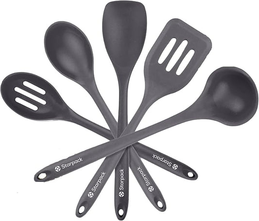 Starpack 'Stir & Serve' Silicone Cooking Utensils Set (5 Pcs) - 10.5" - Kitchen Utensil Set Heat Resistant to 600°F - Kitchen Utensils for Nonstick Cookware - Silicone Utensil Set for Mixing & Cooking
