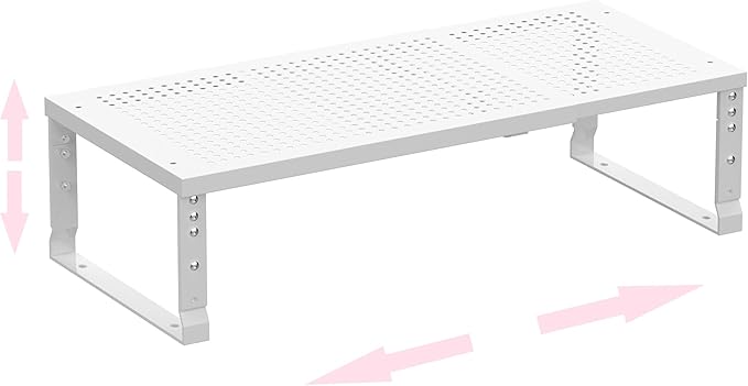 Asiingkel Metal Stackable Expandable Storage Shelf - Multi-Functional Home Storage Shelf, Suitable for Kitchen, Cabinet，Bathroom, Office, Garage, etc.（1PACK/White/Large
