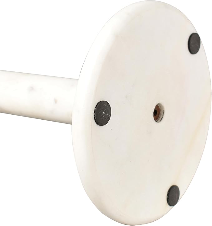 happimess PRH2001A Margot Vintage Classic Marble with Non Slip Weighted Base Paper Towel Holder, for Bathroom Kitchen Countertop, Standard or Jumbo-Sized Roll Paper, White