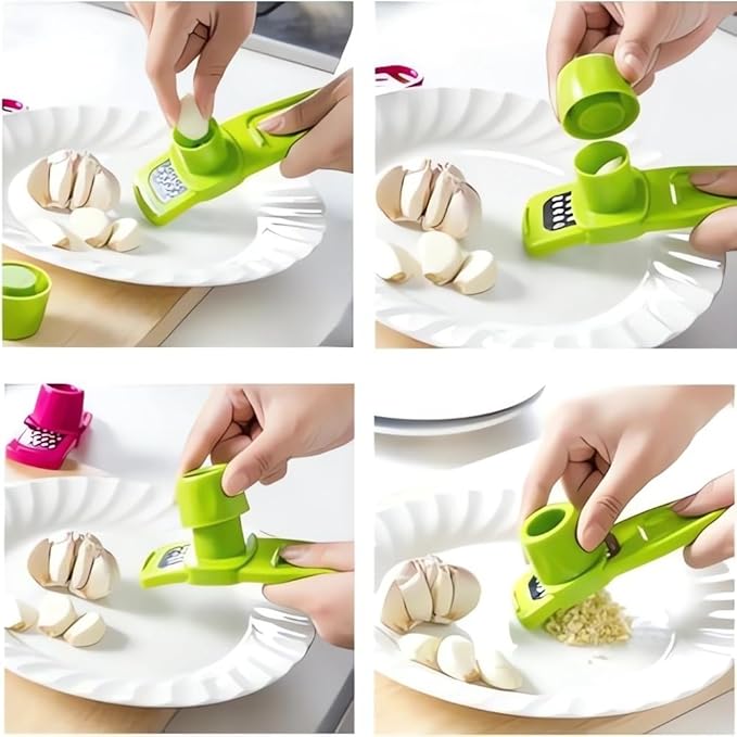 Garlic Grinder - Hand Grinder for Garlic, 2024 New Hand Press Garlic Chopper, Hand Pepper Grinder, Easy and Fast Stainless Steel Garlic Press for Home Daily Use (Z-Both)
