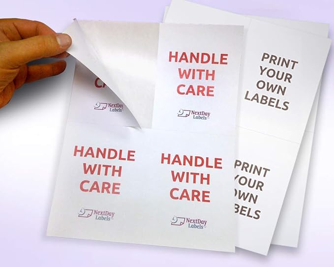 NextDayLabels 4.25x5.5 Inch Rectangle Stickers White Blank Labels for Laser Inkjet Printer - 4 Per Sheet Self-Adhesive Shipping Mailing Address Made in USA - 1000 Labels