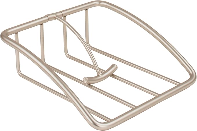 Spectrum Euro Napkin Holder for Table Kitchen Organizer for Counter Dining Room Table, Modern Sturdy Metal Flat Napkin Dispenser with Weighted Tension Arm Home for Paper Cocktail Napkin, Satin Nickel