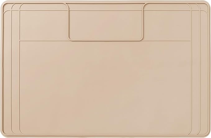 The Original Under Sink Mat - Silicone Waterproof mat, Adjustable, Easy to Clean, Kitchen Cabinet Liner, Disinfection Surface - 34" x 22" or Smaller - Beige