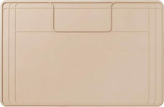 The Original Under Sink Mat - Silicone Waterproof mat, Adjustable, Easy to Clean, Kitchen Cabinet Liner, Disinfection Surface - 34" x 22" or Smaller - Beige