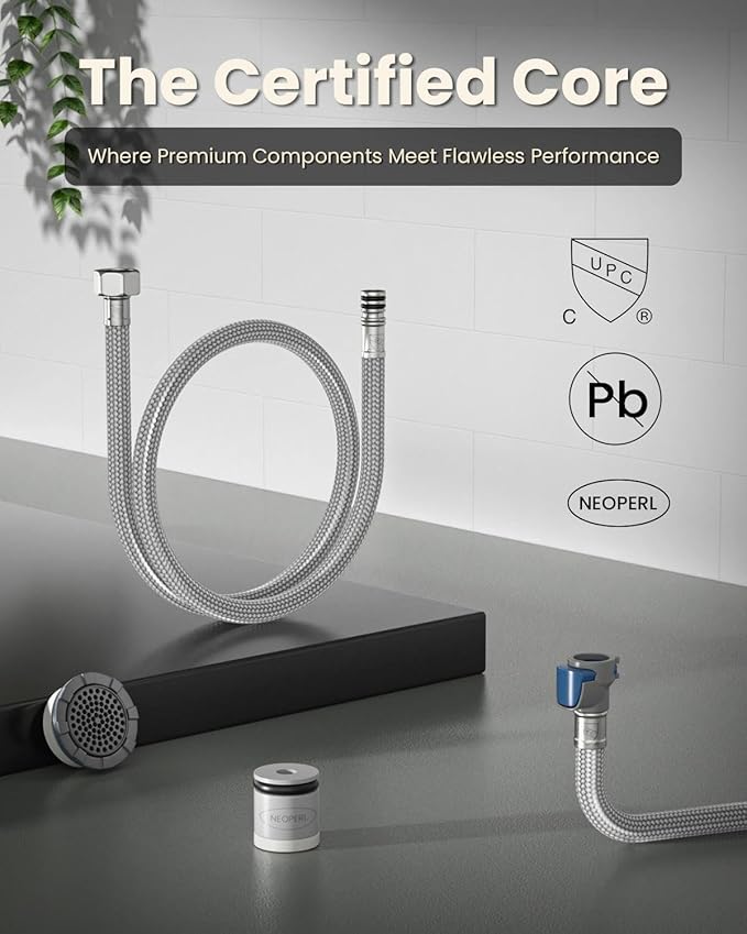 APPASO Pull Down Kitchen Faucet with Sprayer Oil Rubbed Bronze, Antique ORB Single Handle High Arc Faucet, cUPC-Certified Pull-Out Hose, Water Supplies & Valve Core