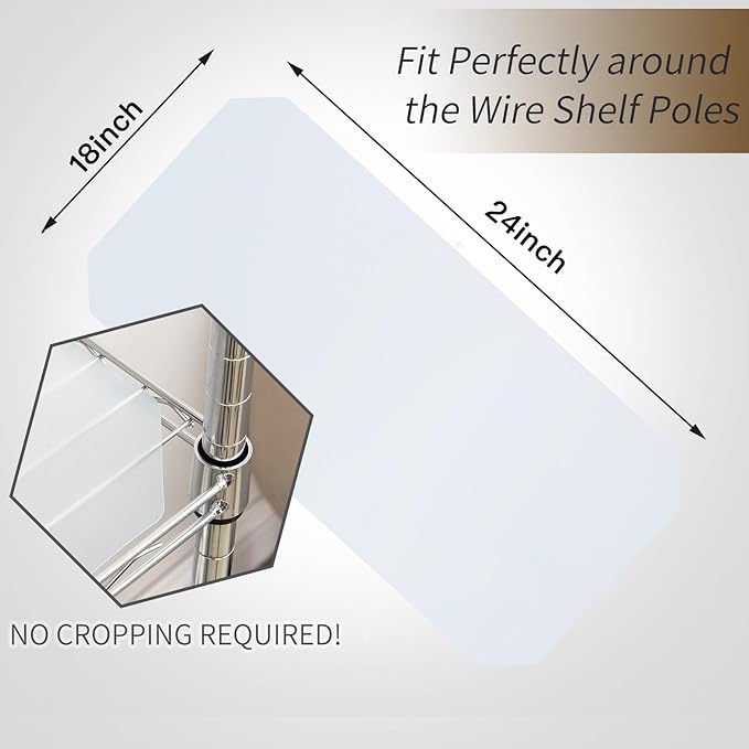 Poofzy Wire Shelf Liner 18 x 24, Set of 5 Shelf Liners for Wire Shelving Plastic Non-Adhesive for Pantry, Kitchen Cabinets (Clear)