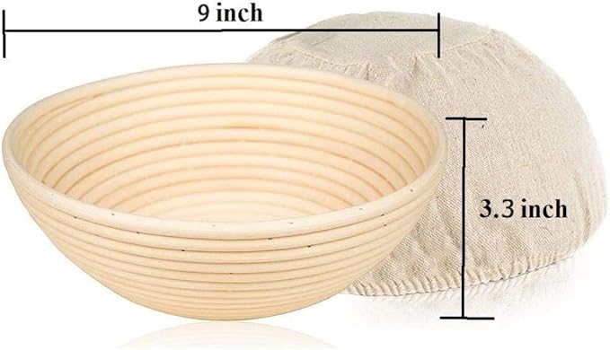YAANI Sourdough Starter Kit, Sourdough Bread Baking Supplies, Banneton Bread Proofing Basket Set Of 2 Round and Oval, Dough Whisk, Scoring Tool, Metal Scraper, Silicone Scraper, Premium Baking Tools