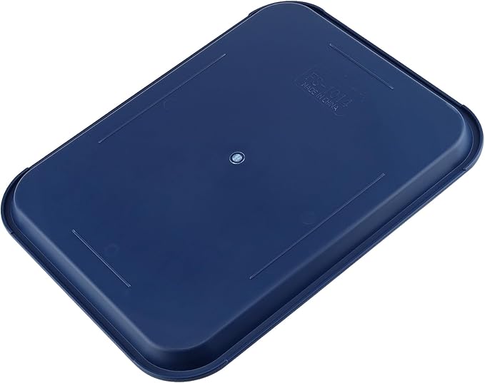 ZOENHOU 14 Pack 16 x 12 Inch Plastic Fast Food Tray,Rectangular Plastic Cafeteria Trays Serving Trays for Serving Food, Blue