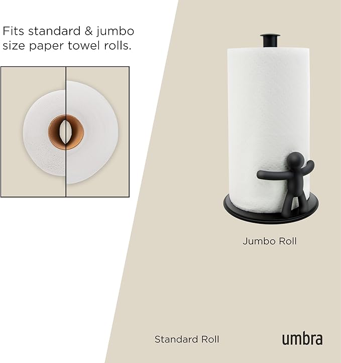 Umbra Buddy Countertop Paper Towel Holder, Black