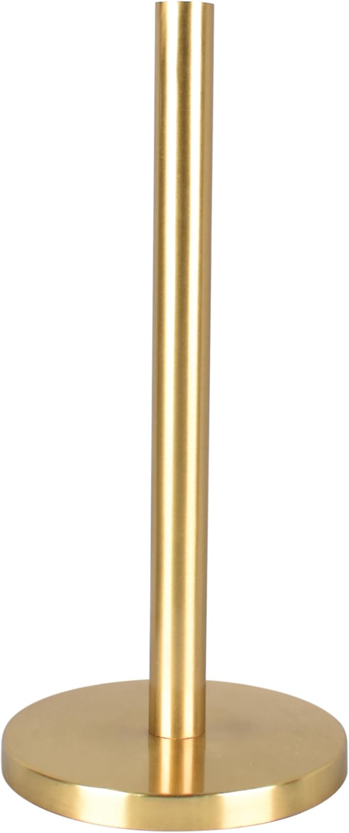 happimess PRH2000G Avery Modern Classic Metal with Non Slip Weighted Base Paper Towel Holder, for Bathroom Kitchen Countertop, Standard or Jumbo-Sized Roll Paper, Gold
