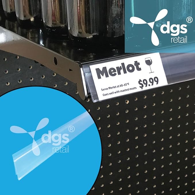 Shelf Label Strips, 50 Pack Snap-in Angled 1.25”H Shelf Label Holder Strips for Metal Wood or Plastic Gondola Shelf with Price Tag Channel, Clear Plastic PVC Sign Holder Strip for 36” Long Shelf