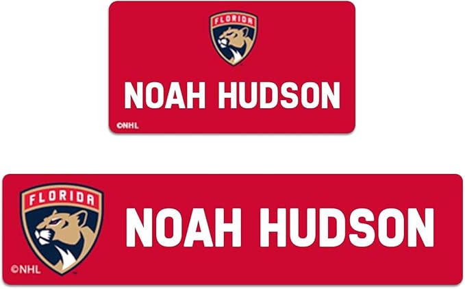 NHL Hockey Labels - Custom Peel and Stick, Waterproof - Great for Organization, Sports, School, Day Camp Labels - 155 Pack (Florida Panthers)