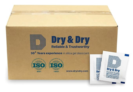 Dry & Dry 3 Gram [5000 Packets] Silica Gel Packets Silica Gel Desiccants, Silica Gel Packs - Rechargeable (Food Safe) Silica Gel Packets, Silica Packets