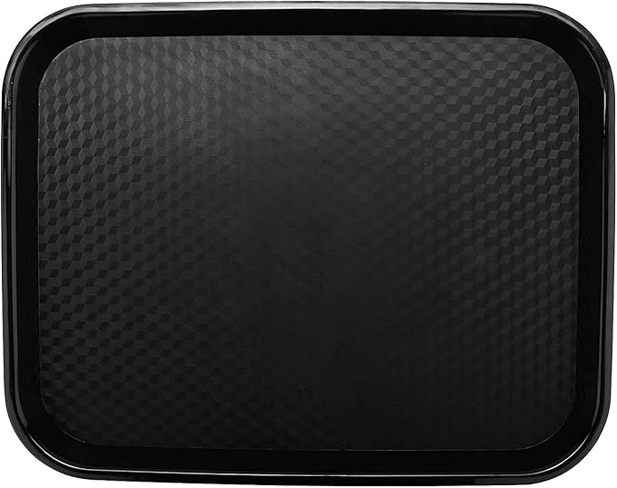G.E.T. FT-14-BK BPA-Free Cafeteria / Fast Food Tray, 14" x 10.75", Black (Set of 12)