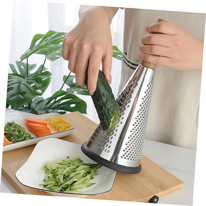 OFFSCH Manual Stainless Steel Cheese Grater with Ergonomic Handle Multi-purpose Kitchen Gadget for Grating Cheese Fruits and Vegetables Household Tool