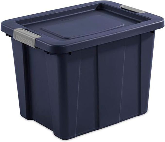 Sterilite 6-Pack Storage Bins with Lids, Heavy Duty Totes, Tuff1, 18 Gallon, Dark Indigo