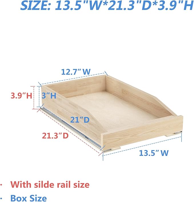 LOVMOR Pull Out Cabinet Organizer 13½”W x 21”D, Cabinet Pull Out Shelves with Soft Close, Pull Out Shelf, Cabinet Drawers Slide Out for Kitchen Base Cabinets