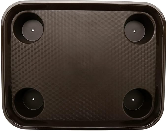 G.E.T. FT-20-BR BPA-Free Stackable Cafeteria / Fast Food Tray, 17" x 14", Brown (Set of 12)