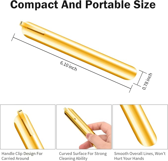 Crumbers for Servers, Bread Crumb Sweepers, Food Gadgets for Servers Waiters Waitresses, HQ Reuseable Stainless Steel Table Food Scraper on Restaurant Kitchen Home Crumber Tool (2 PACK, Gold)