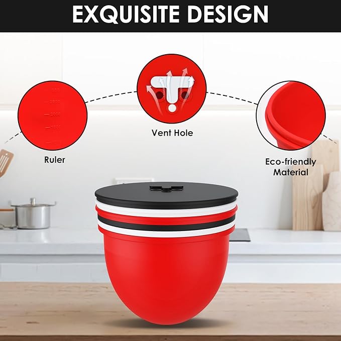 Silicone Bowl Liners for 5 Qt Kitchen Mixers, Silicone Liners for Kitchen Tilt-Head 5 Qt Mixers, Mixer Attachments and Accessories, Thickened Replacement Mixers Bowls (MIX-3pcs,5 Qt)