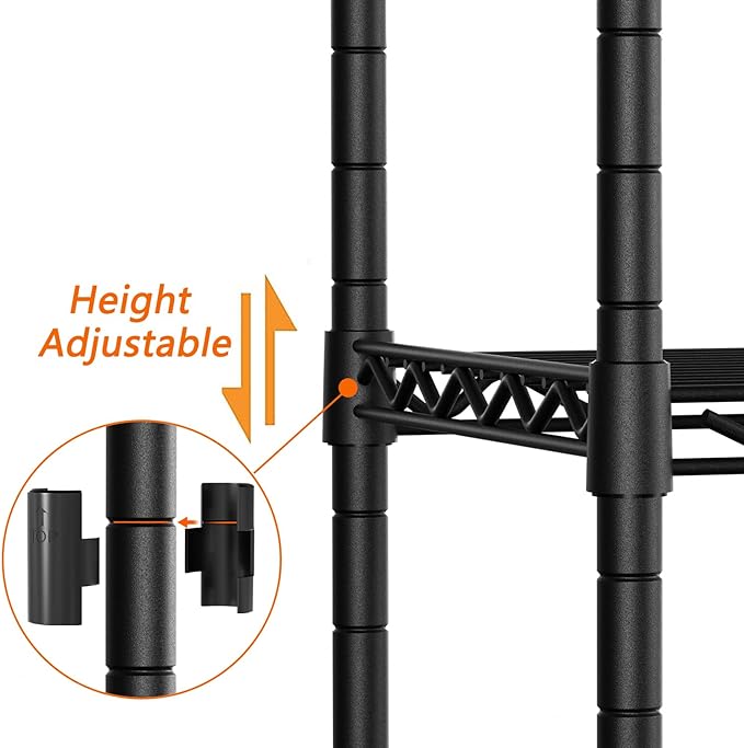 3-Shelf Adjustable Heavy Duty Storage Shelves,36" Wx14 Dx35.8 H Metal Organizer Wire Rack for Laundry Bathroom Kitchen Pantry Closet Garage Shelving Black