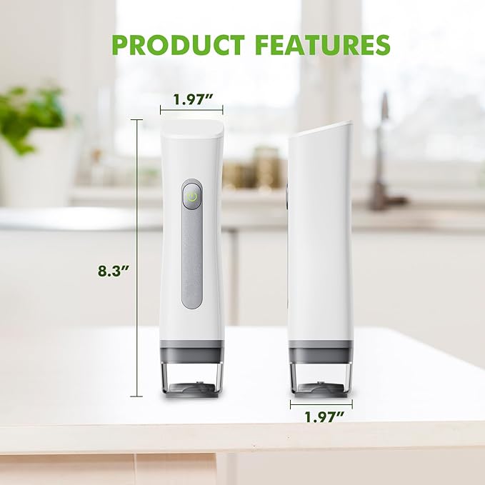 Handheld Vacuum Sealer for Food Storage, One-Touch Operation, Auto Water Removal, Portable Design (Ivory white)