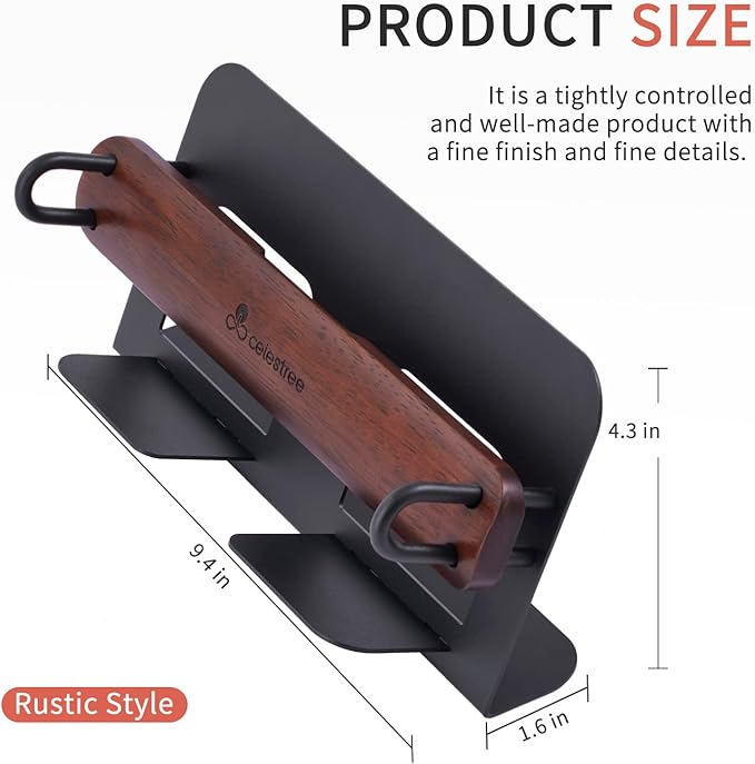 Celestree Unique Guest Towel Holder for Bathroom & Table - Modern Metal Napkin Dispenser with Raintree Weighted Arm, Rectangular Disposable Hand Towels Tray for Kitchen Steak Dinner, Vanity, Picnic