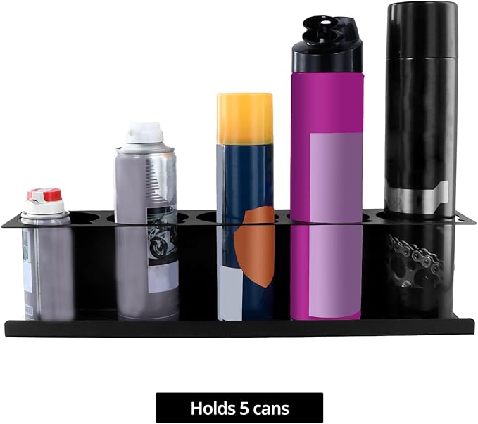 QWORK Heavy-Duty Aerosol Spray Can Holder Rack Organizer, Steel, Powder-Coated, Holds 20 Cans, 4 Pcs, Multipurpose Wall, Toolbox, Cart Mount, No Assembly Required
