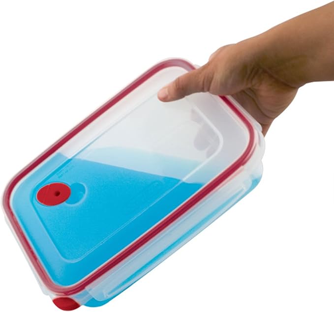 Sterilite Ultra-Seal 16 Cup Rectangle, Airtight Food Storage Container, Latching Lid, Microwave and Dishwasher Safe, Clear With Blue Gasket, 12-Pack