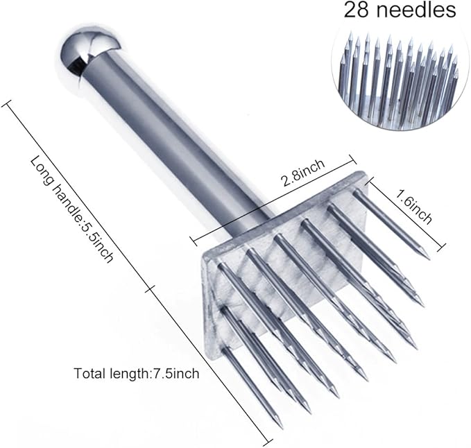 Vankcp Professional Meat Tenderizer Tool Poultry Tenderizers with 28 Stainless Steel Blades Meat Mallet for Beef,Pork,Chicken