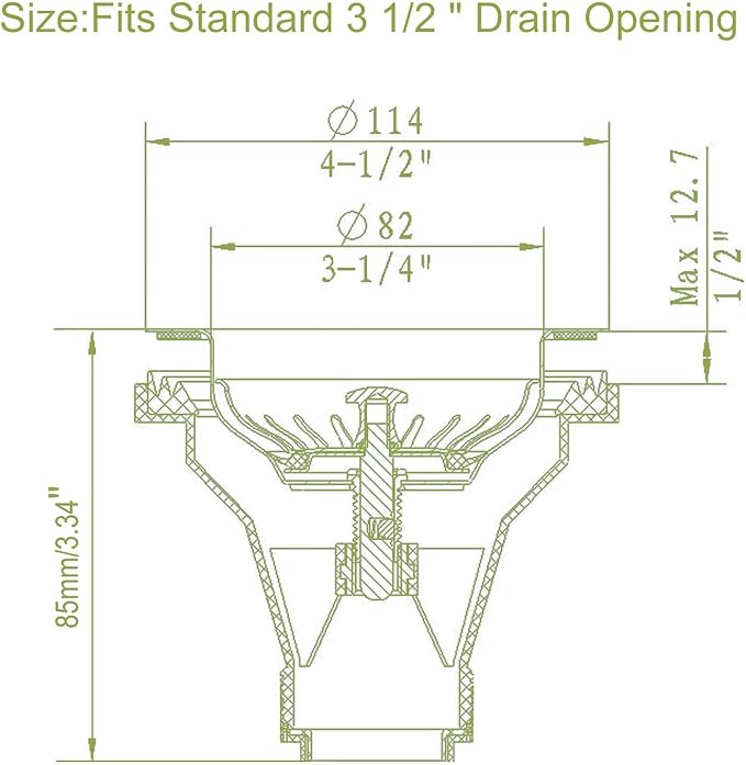 3-1/2'' Kitchen Sink Drain Kit - Stainless Steel Sink Strainer Drain Basket Replacement