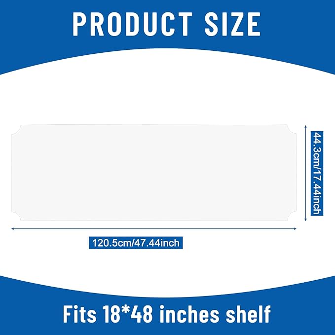 Frienda Set of 6 Wire Shelf Liner Heavy Duty Shelf Liners Packed Flat for Wire Shelving, Waterproof Non Adhesive Plastic Mat for Metal Rack Kitchen Shelves, Shoe Rack (18 x 48 Inch)