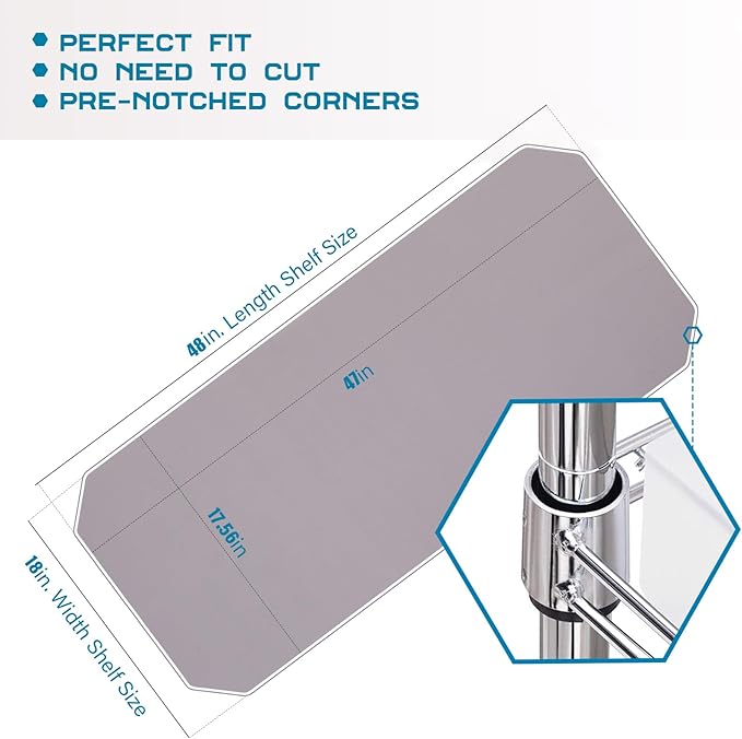 BRIAN & DANY Wire Shelf Liner 18" X 48", Heavy Duty Shelf Liners for Wire Shelving, Waterproof Protector Mats, Set of 6, Charcoal