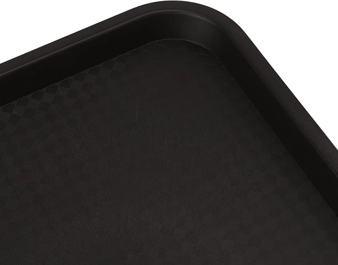 ZOENHOU 10 Pack 16 x 12 Inch Plastic Fast Food Tray, Rectangular Cafeteria Trays Food Serving Tray Bulk, Large Restaurant Lunch Trays for Serving Food Home Restaurant Dinning Room Organization, Black