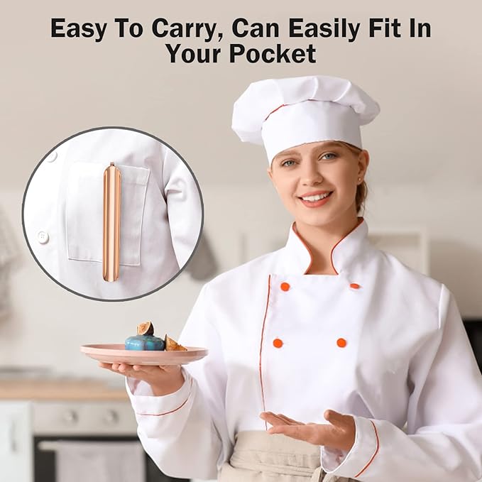 Crumbers for Servers, Compact Crumb Sweeper with Pocket Clip, Scraper Tool Kitchen, Serveware Tabletop Clean Accessories in Restaurant & Home for Waiters, Waitresses and Server (20 PACK, Rose Gold)
