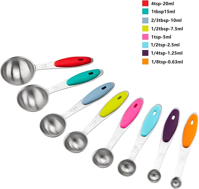 Measuring Cups and Spoons Set of 13 Including Stainless Steel Measuring Cups Nesting Measuring Spoons for Dry and Liquid Ingredients