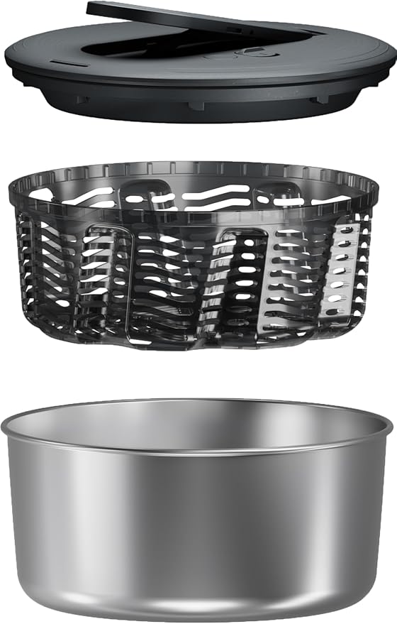 Zyliss Swift Dry Stainless Steel Salad Spinner - Fruit Cleaner & Lettuce Spinner with Push Pump - Non-Slip Bowl - Dishwasher Safe - Small