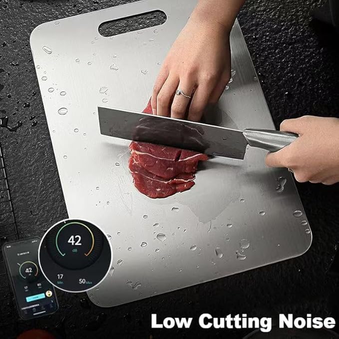 Katuchef Titanium Cutting Board 2026 New Upgrade Titanium Grade 5 Cutting Boards for Kitchen Non Toxic, Non-slip, Hygiene Durable Chopping Board Suitable for Dishwasher Safe(13.38 * 9.05)
