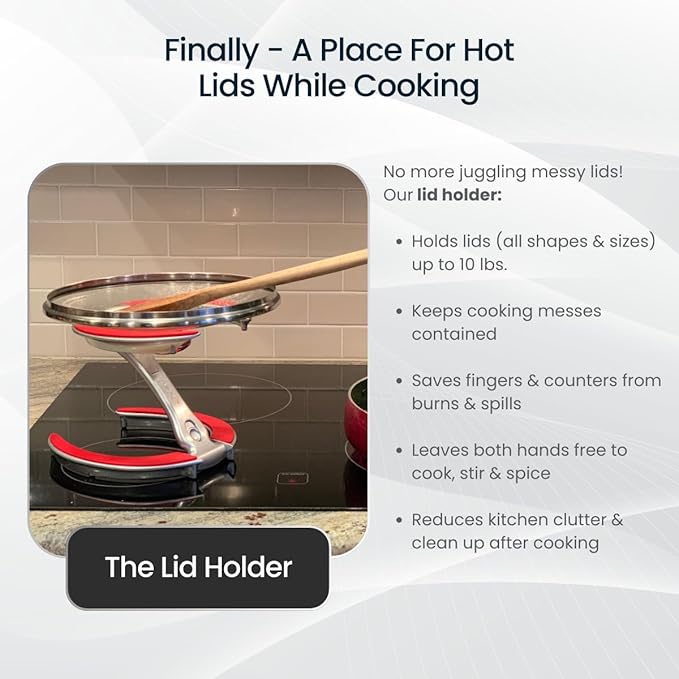 Trivae Pot Lid Holder – 4-in-1 Pot Lid Holder While Cooking, Pan Lid Holder, Trivet & Cake Stand – Versatile Kitchen Tool for Hot Pots, Serving & Display – Space-Saving, Heat-Resistant Stand