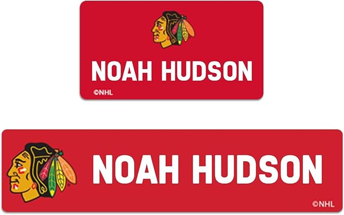 NHL Hockey Labels - Custom Peel and Stick, Waterproof Labels - Great for Organization, Sports, School, Day Camp Label - 155 Pack (Chicago Blackhawks)
